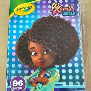 Set of 4- Crayola Karma’s World 96 Pages Coloring Book with Stickers (AH)